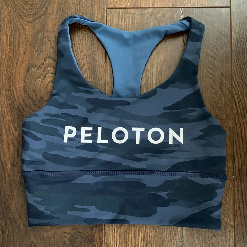 Women’s Peloton camo blue sports bra